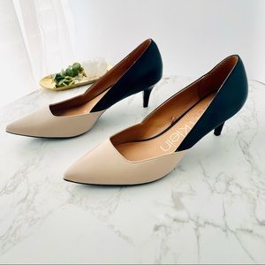 Calvin Klein Kitten Heels Tan and Black, Size 9